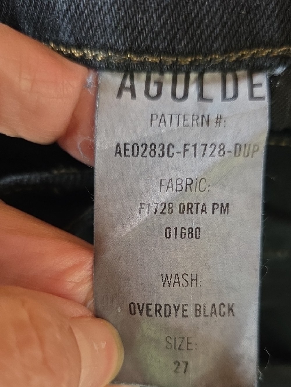 NWT $220 AGOLDE FREYA HIGH RISE SLIM JEANS IN BLACK SIZE W27 - Picture 10 of 11